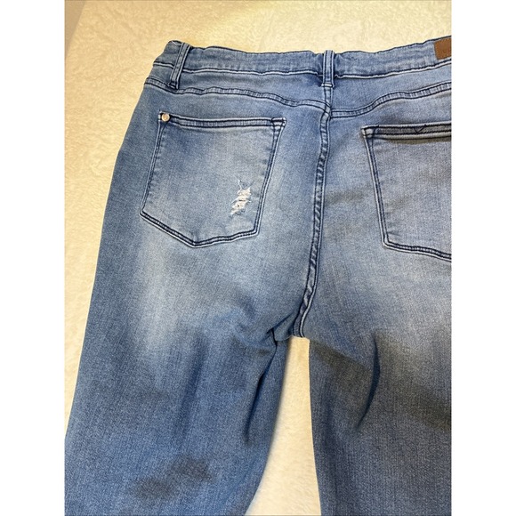 Judy Blue Straight Crop Jeans Women's Distressed Ripped Blue Denim Size 15/32 - Picture 11 of 11